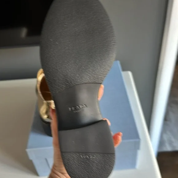 BRAND NEW never worn gold Prada loafers size 37! - Picture 5 of 7